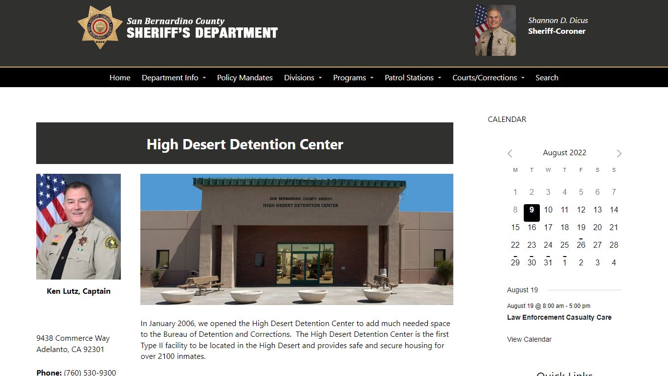 High Desert Detention Center - San Bernardino County ...